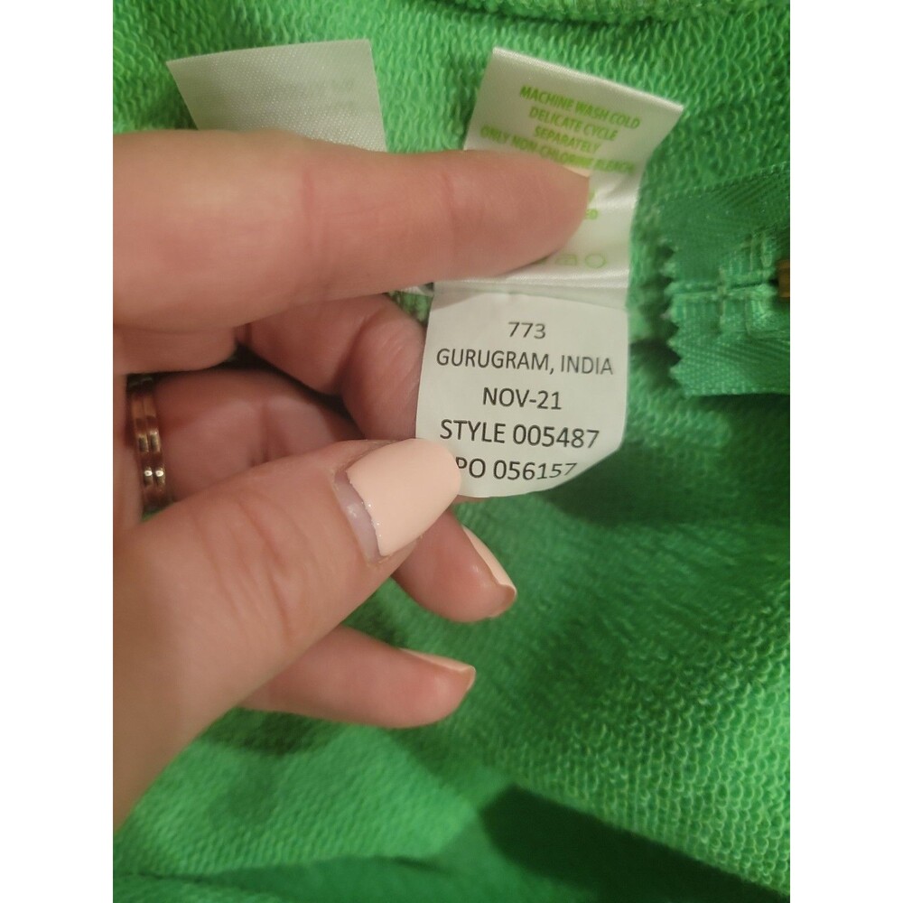 Lilly Pulitzer Luxletic Beach Comber Pullover Terry Sweatshirt Zip Side Green S - Picture 8 of 8